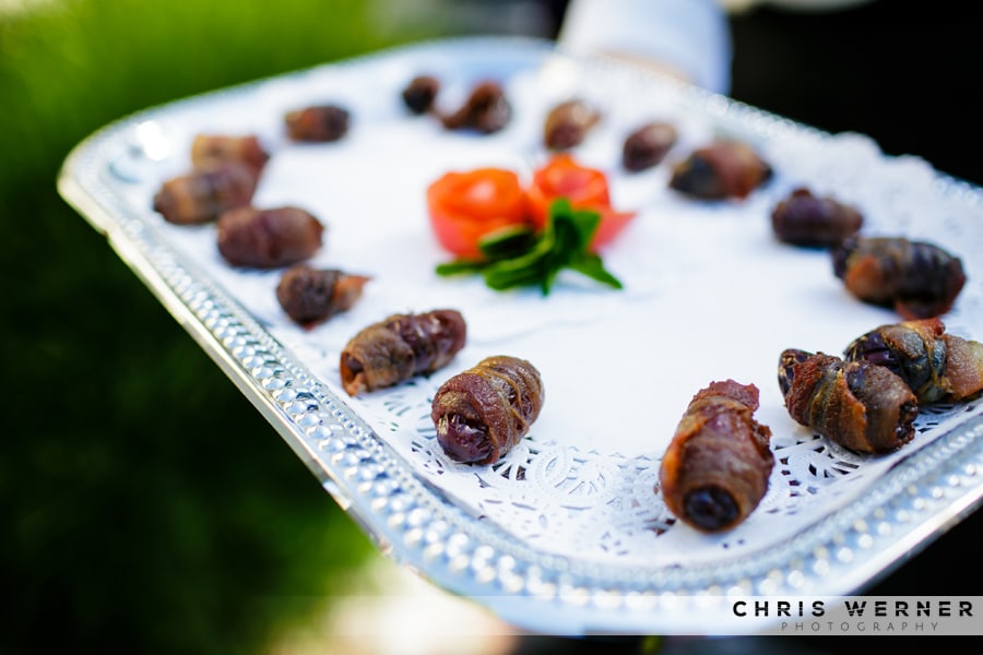 Bacon wrapped dates wedding appetizer