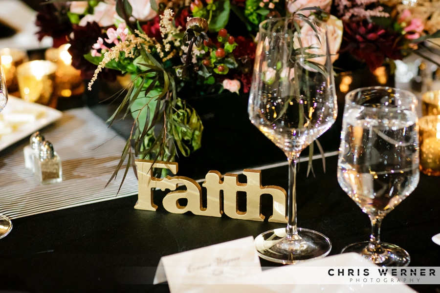 Live, faith, family wedding decorations