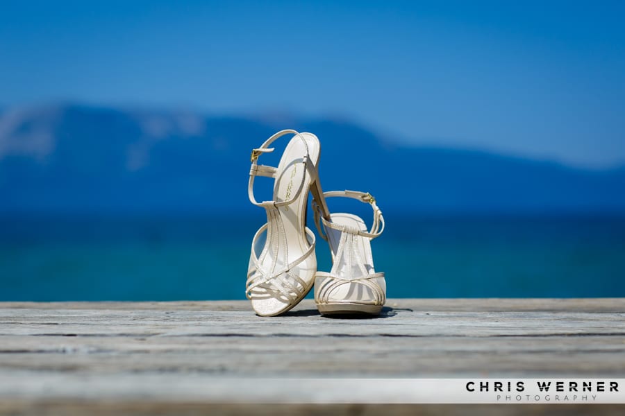 Lakeside wedding shoe idea