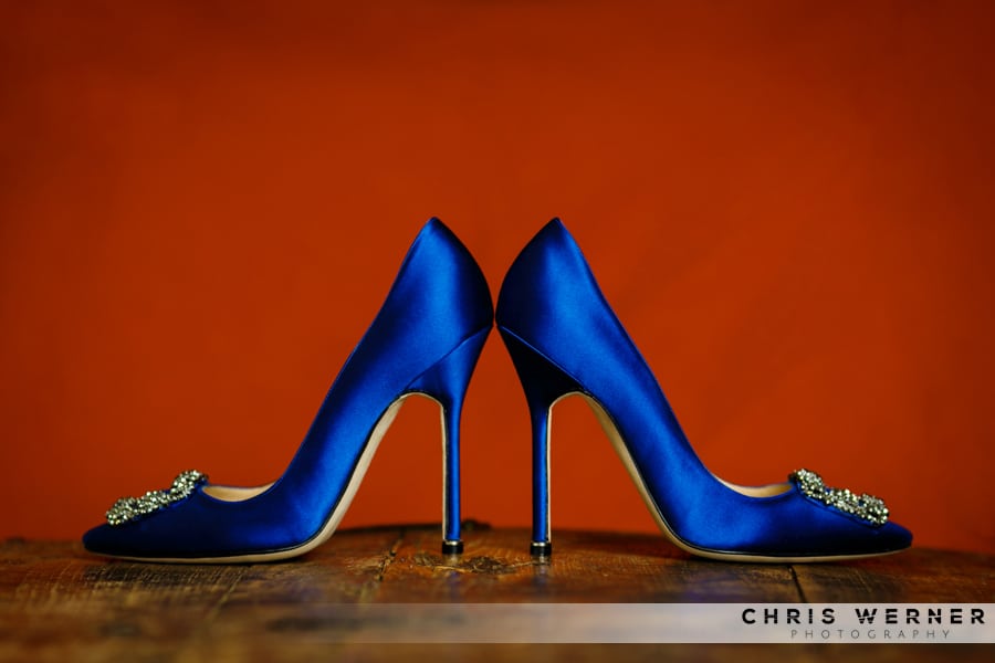 Something blue navy blue Manolo Blahnik wedding shoes