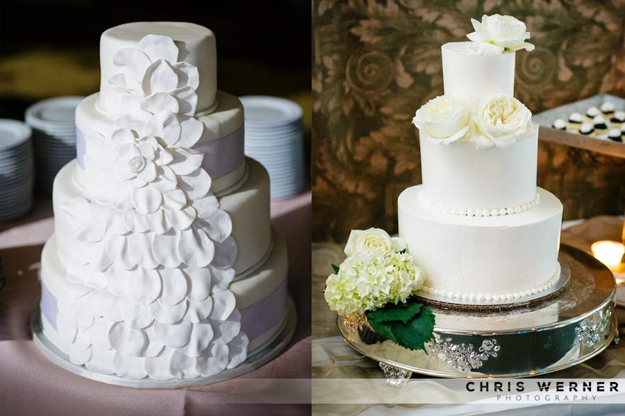 Simple tiered white wedding cakes photo