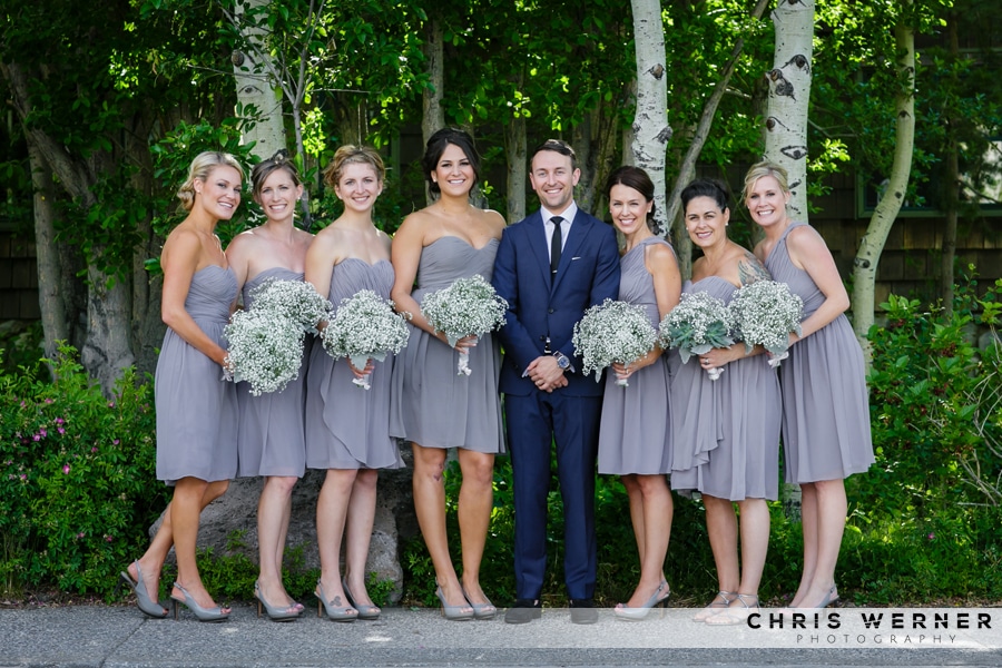 Grey bridesmaid dresses photo