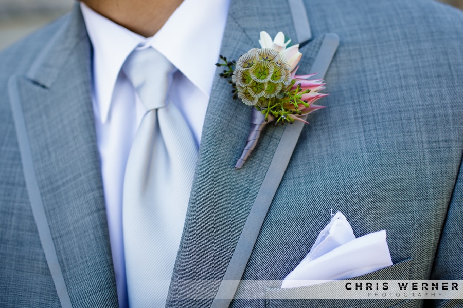 Grey suit and silver tie for a groom or groomsman