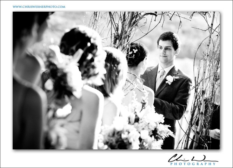 Wedding photograph of the groom during an Upstate New York Wedding ceremony.