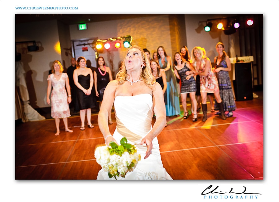 Aspen Snowmass Wedding photo of the bouquet toss.