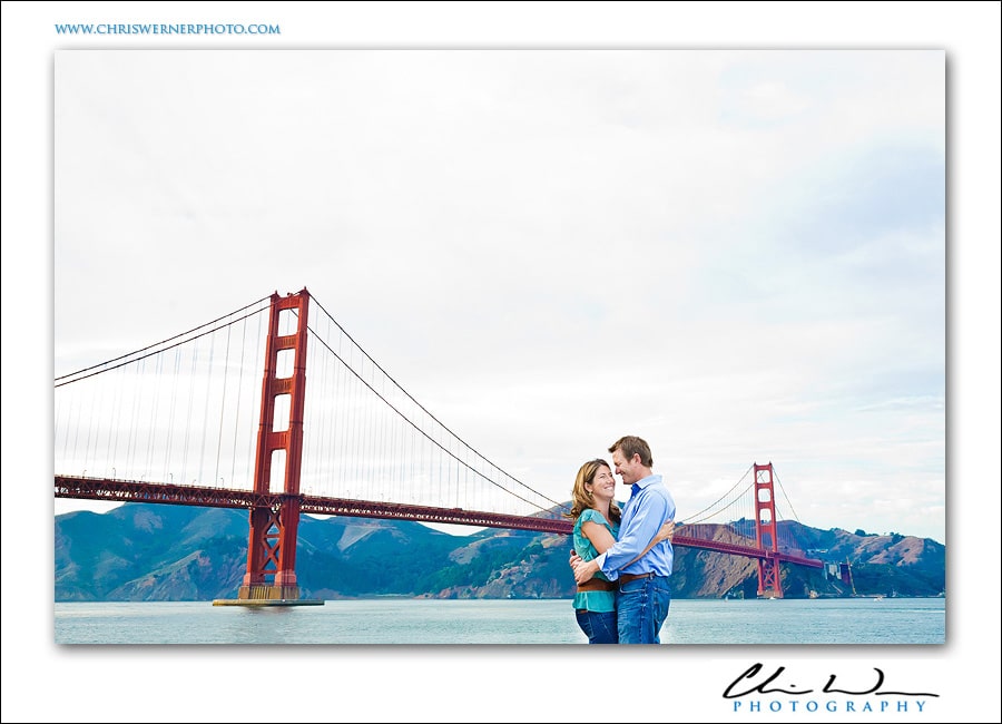 The Golden Gate Bridge, San Francisco engagement photo.