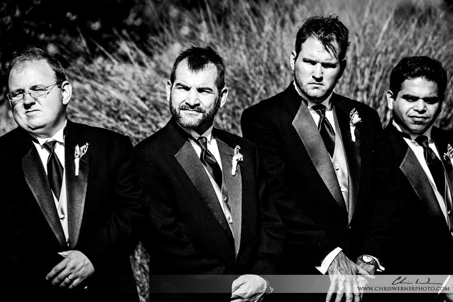 Photo of groomsmen in tuxedos at a Napa Valley Estate Wedding.