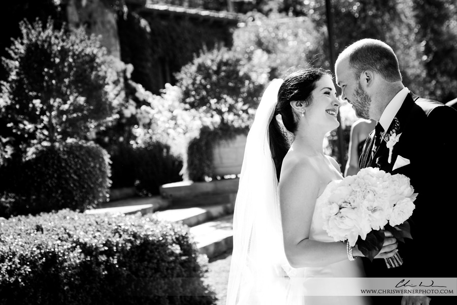 Bride and groom photo from their ceremony at a Napa Valley Estate Wedding.