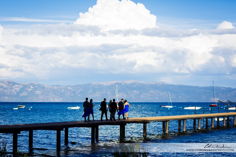 Bridal party and wedding guests photo by Wedding Photographers Lake Tahoe.