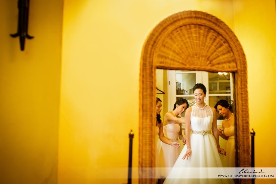 Photo of a bride seeing herself in her wedding dress, by Wedding Photographers Napa Valley.