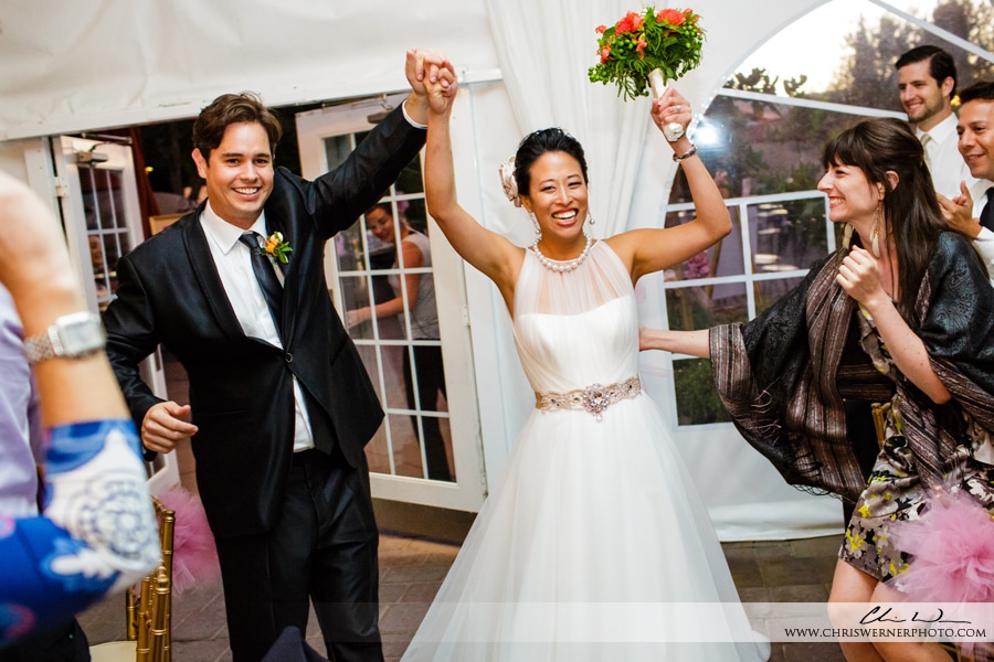 Photo of the bride and groom at their reception in Napa Valley, by Wedding Photographers Napa Valley.