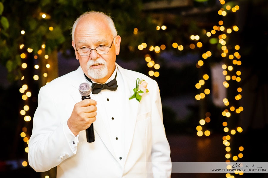 Father of the groom making a toast speech, shot by Wedding Photographers Napa Valley.