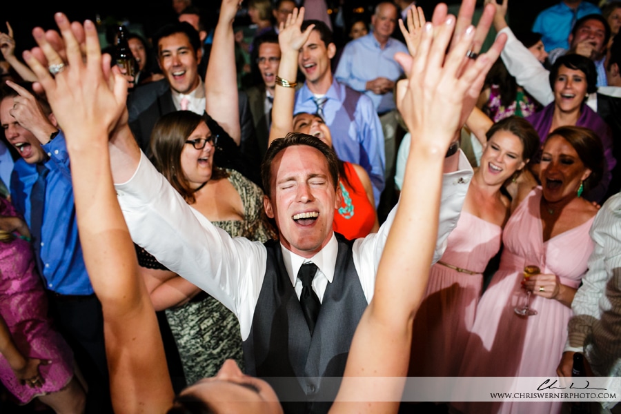 Bride and groom dancing at their Lake Tahoe area wedding, shot by a Truckee Wedding photographer.