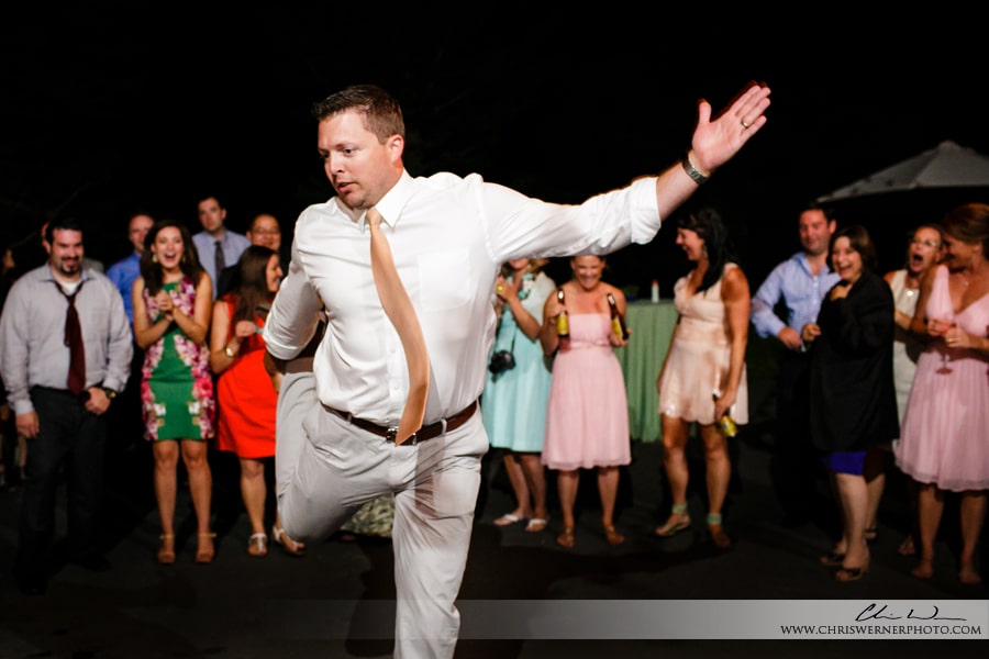 Photos of dance moves at a wedding in Northern California by a Truckee Wedding photographer.