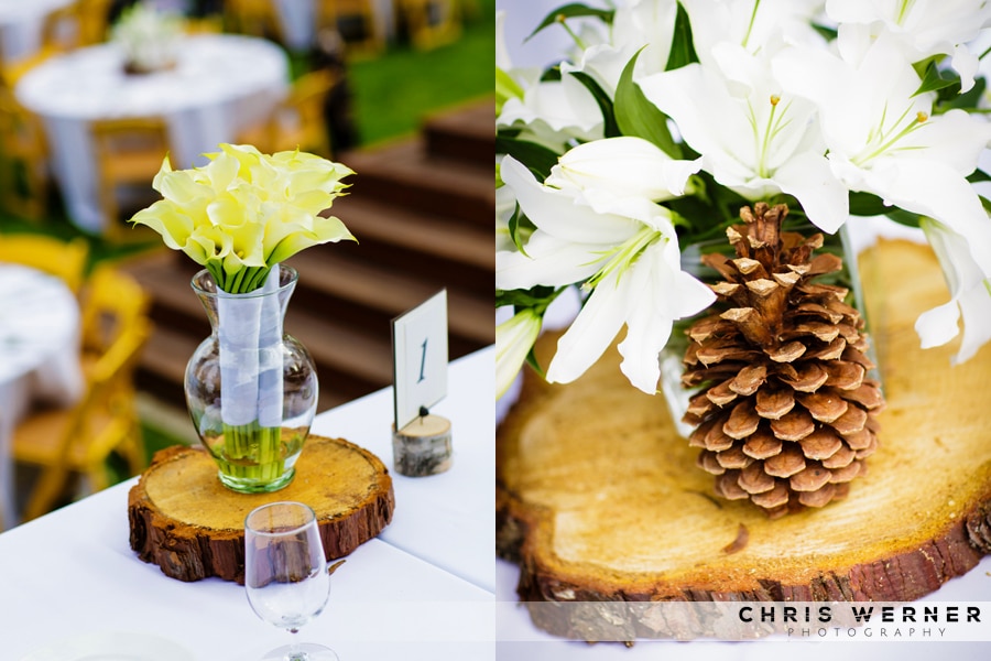 Forest themed Wedding Reception Flowers