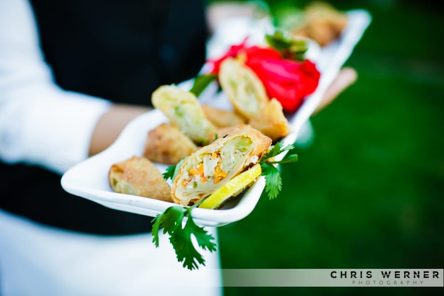 Egg roll wedding reception appetizers