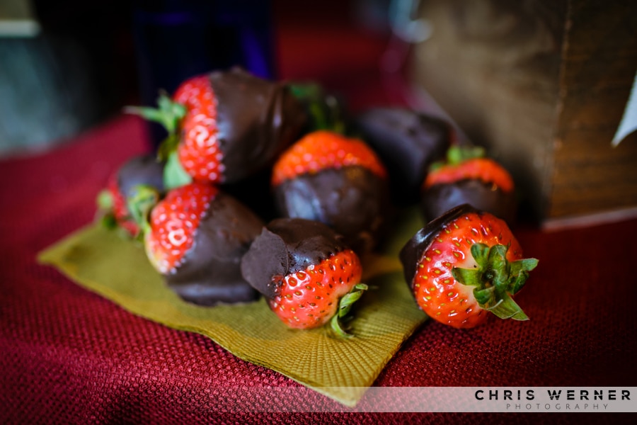 Wedding desserts, chocolate covered strawberries.