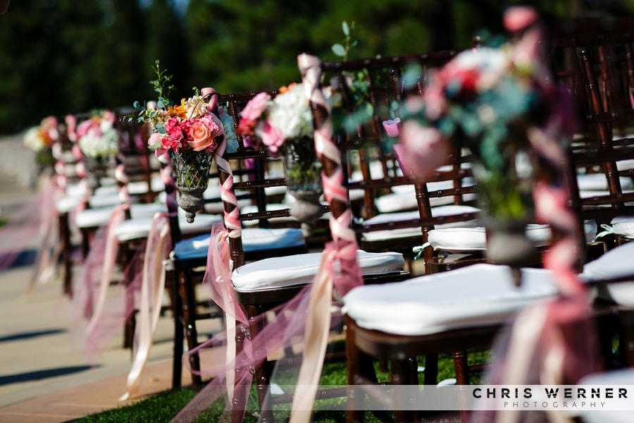 Pink Wedding Ceremony Flowers