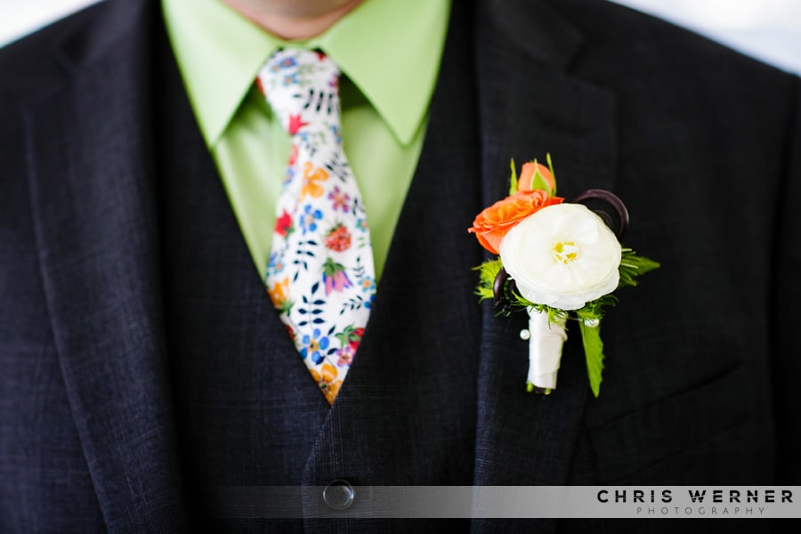 Colorful Groom Boutonnieres
