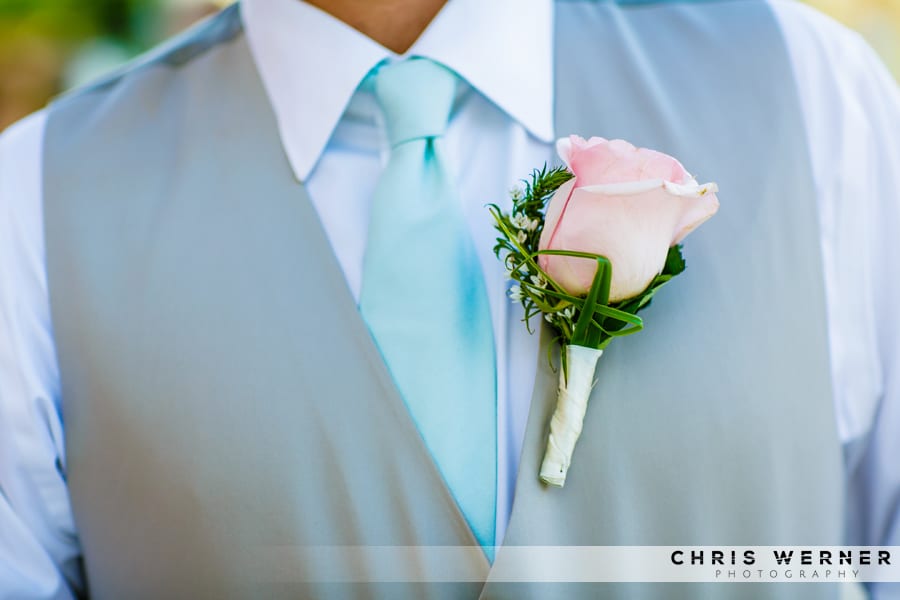Pink rose Groom Boutonnieres