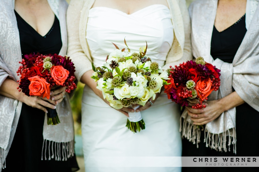 Fall wedding Bridesmaid Bouquets from Ritz-Carlton Tahoe.