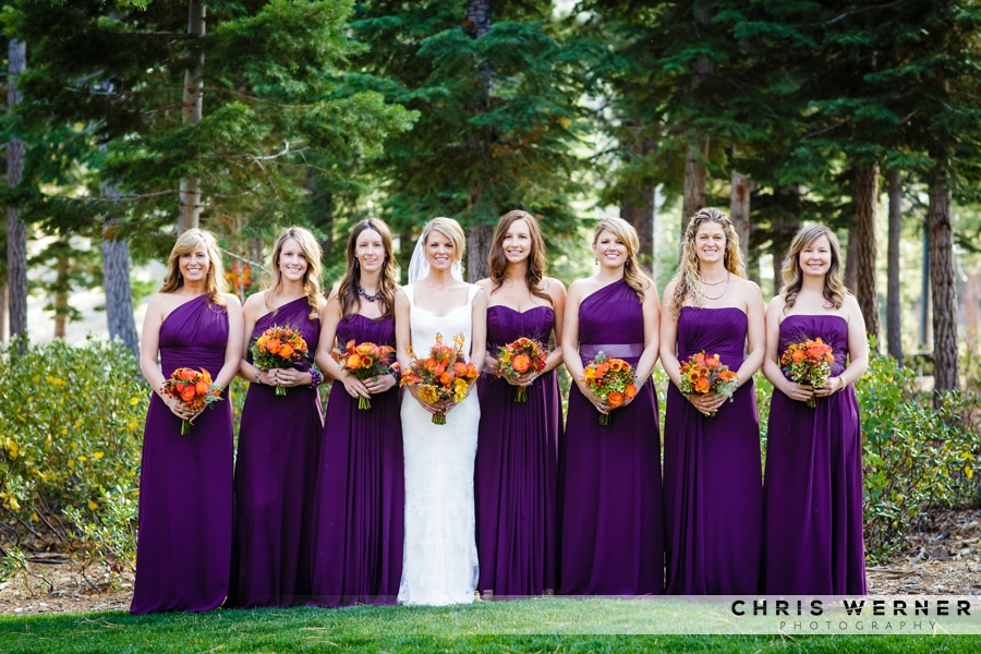 Purple bridesmaid dresses from the Ritz Carlton.