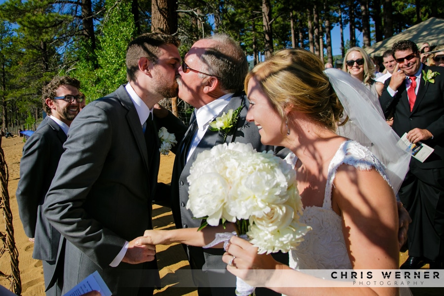 Outdoor wedding photos from a Tahoe South Lake wedding ceremony.