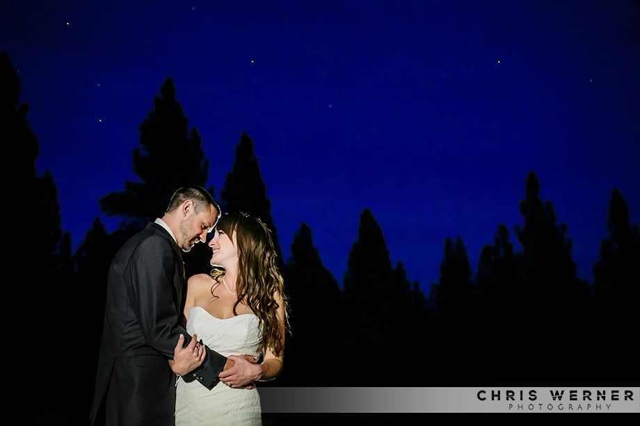 Chalet View Lodge wedding artistic photo of bride and groom. 