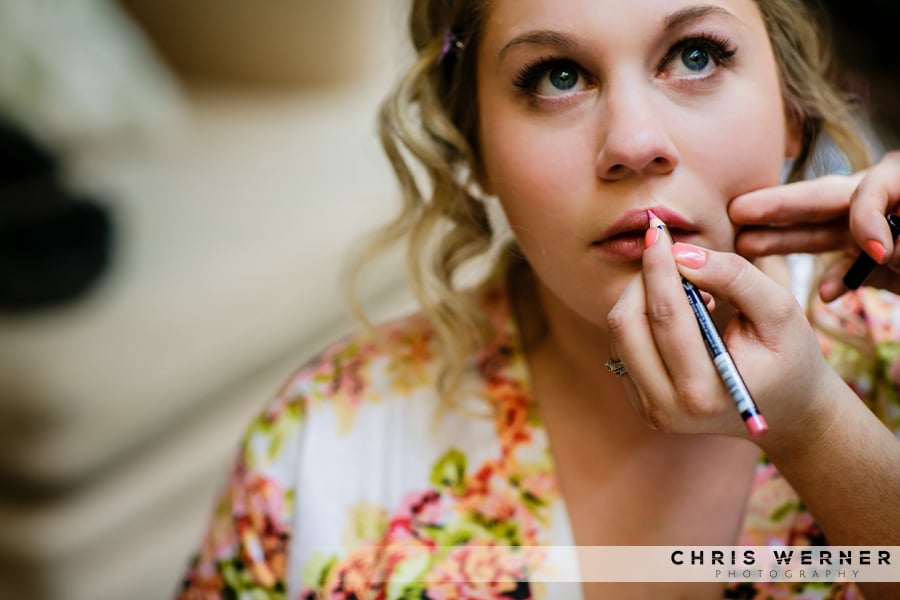 Bride getting ready for an outdoor Lake Tahoe Tree Company Wedding