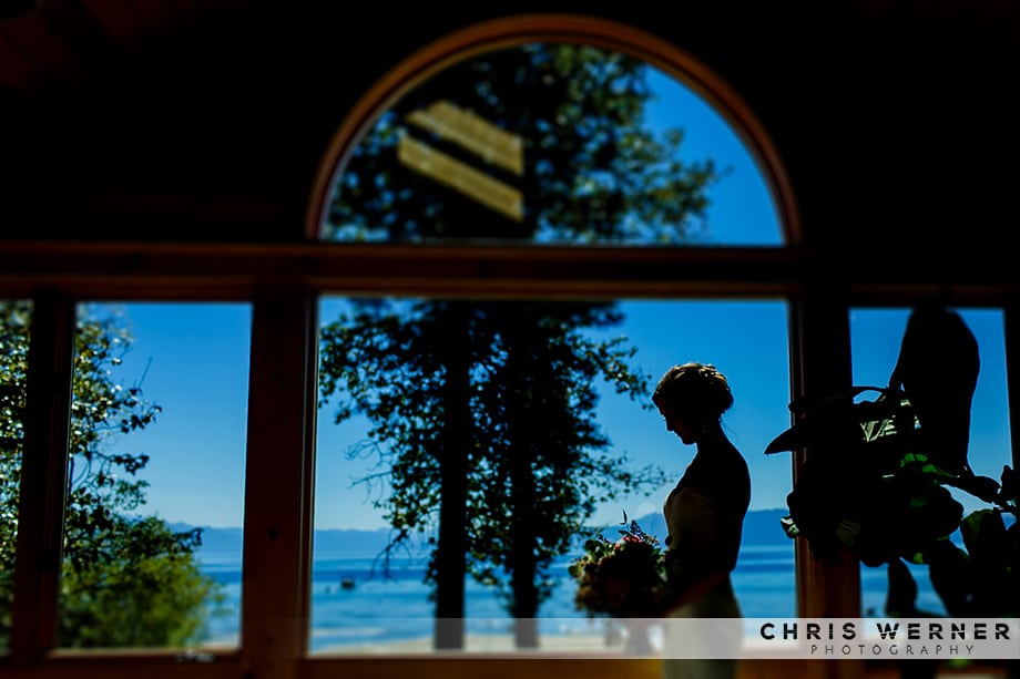 Artistic Lake Tahoe wedding photograph of a bride from a Lake Tahoe west shore wedding.