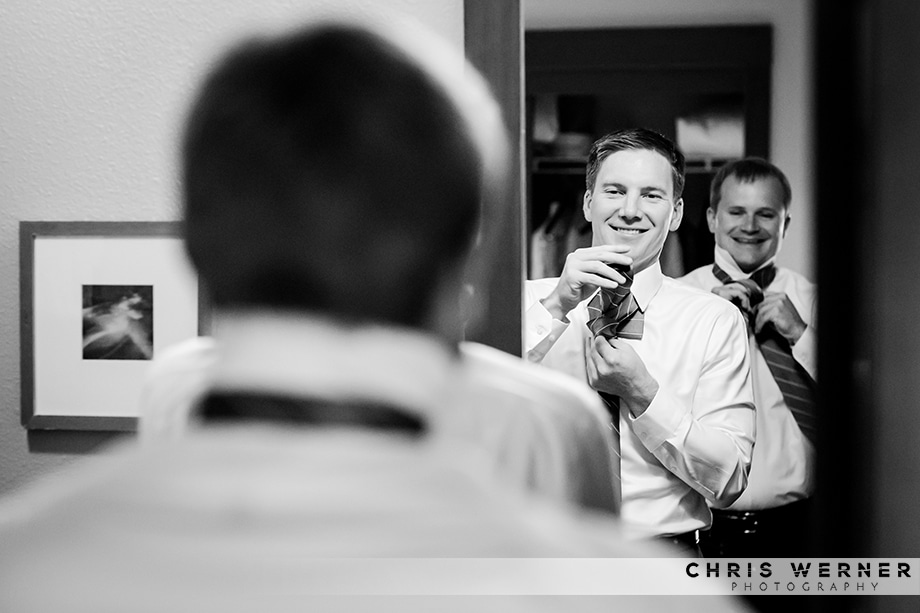 Groom getting ready for a Squaw Valley PlumpJack weddings.