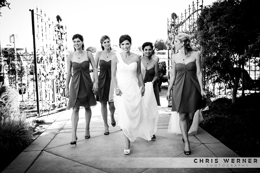 Berghold Winery wedding photo of the bride with bridesmaids.