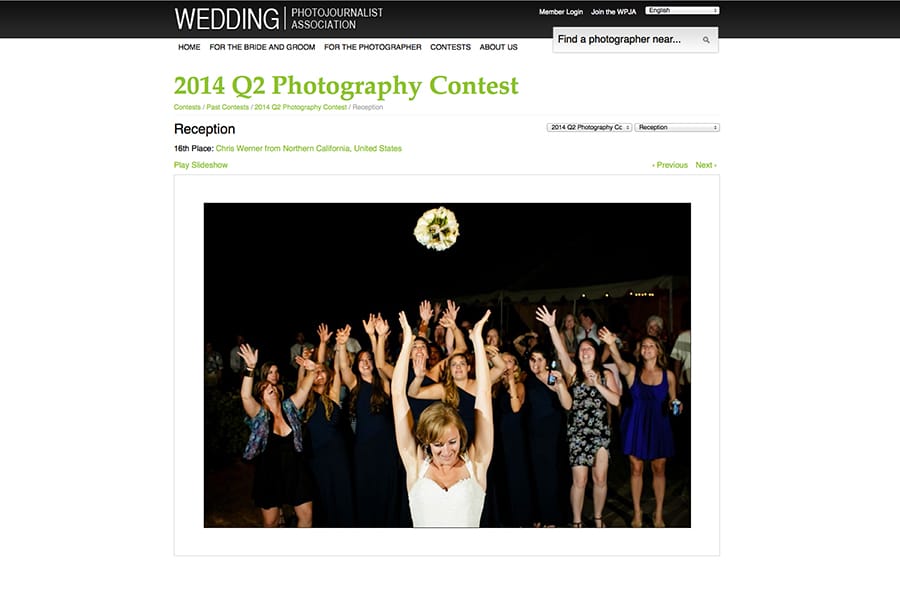 Lake Tahoe wedding photography award