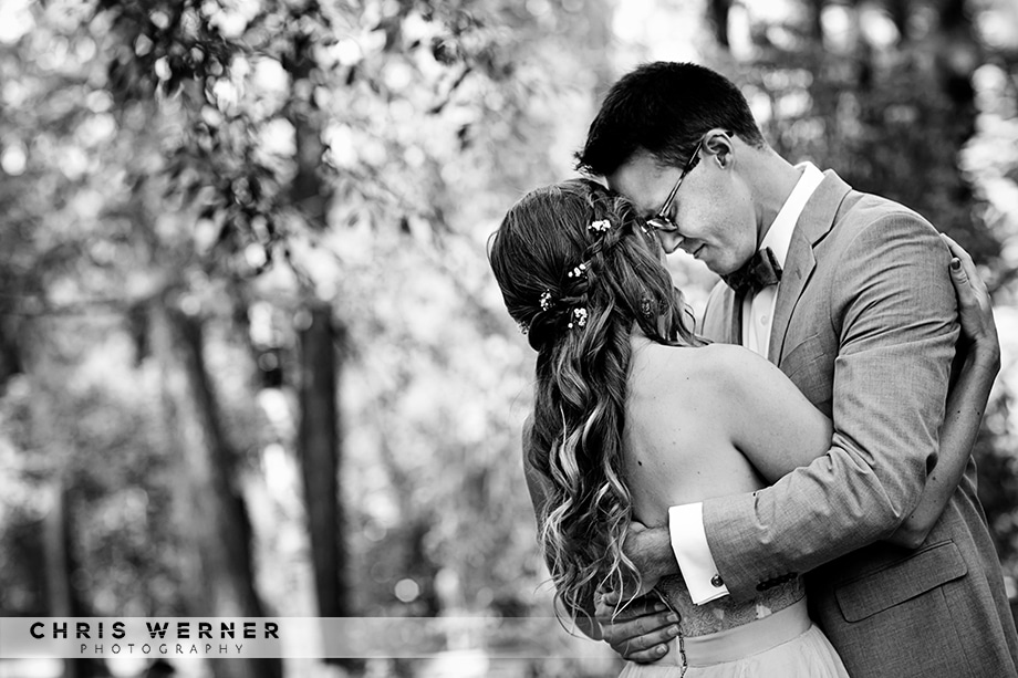 Tahoe City Outdoor Wedding photo of bride and groom.