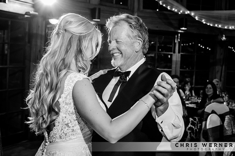 Father of the bride with daughter, by a Reno wedding photographer.
