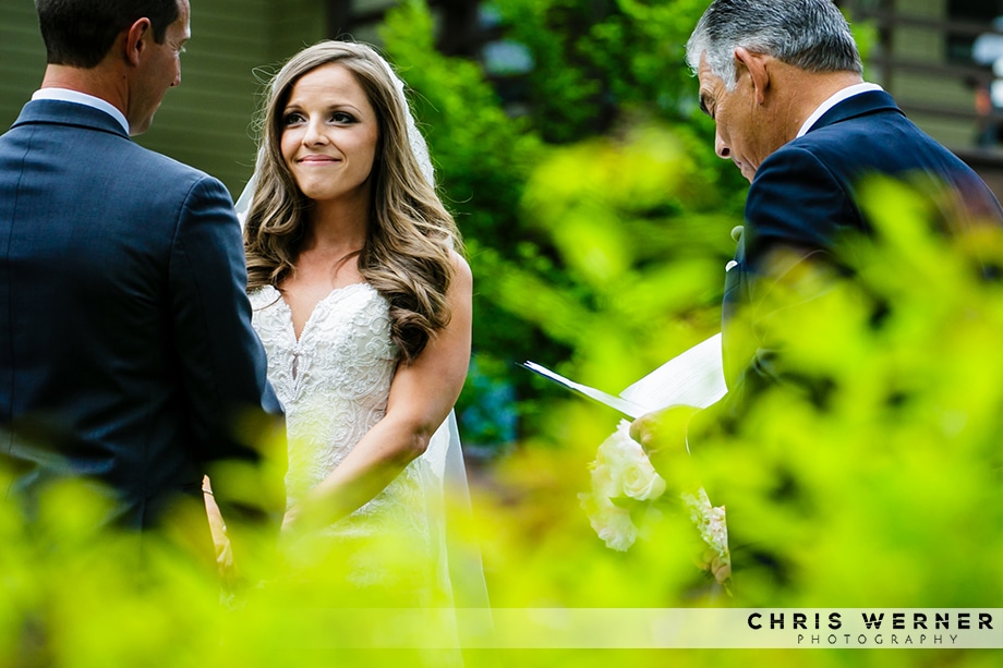 Ceremony photo of the bride at a Hyatt Lake Tahoe wedding