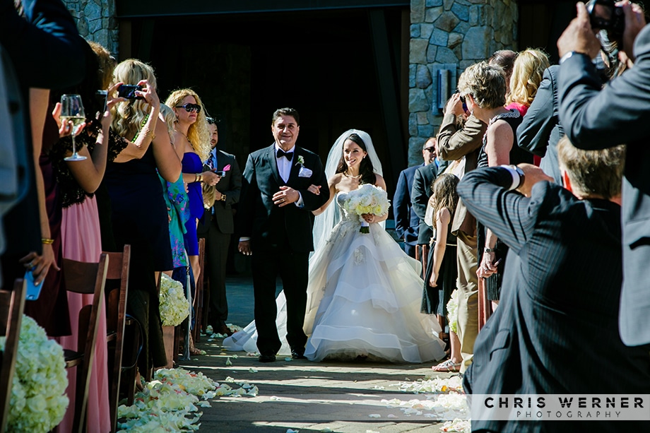 Northstar wedding cost, photo of bride entering ceremony.
