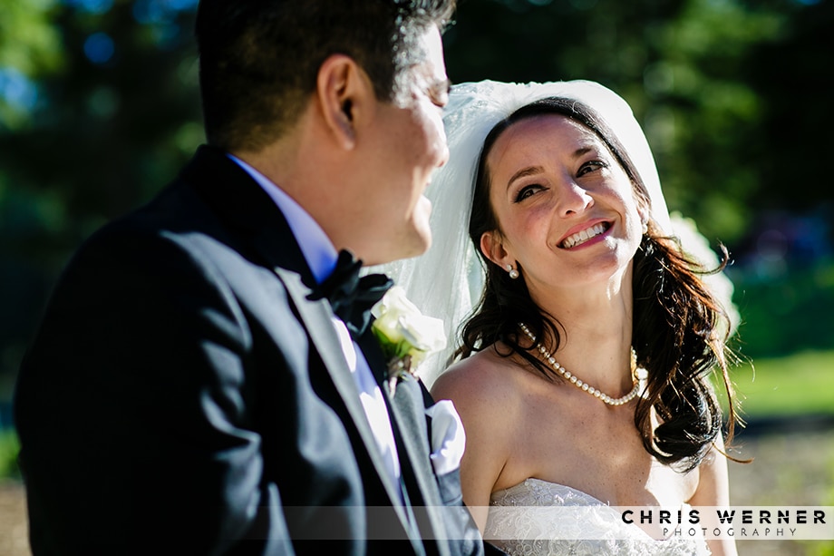 Lake Tahoe priests for weddings, photo bride smiling at groom