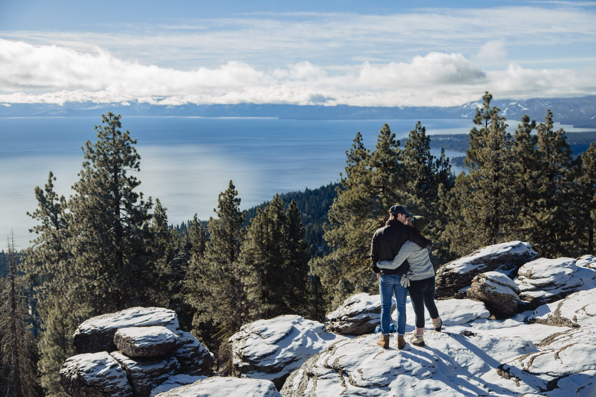 Surprise Mountaintop Wedding Proposal in Lake Tahoe