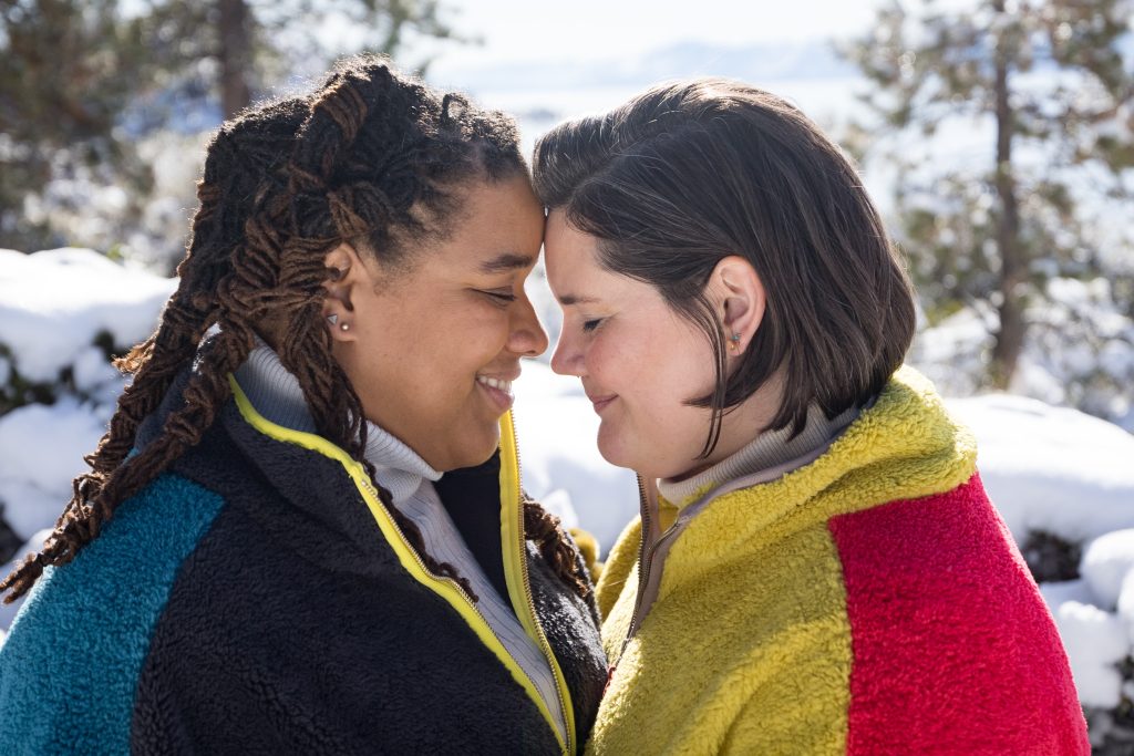 LGBTQ winter elopement in Lake Tahoe.