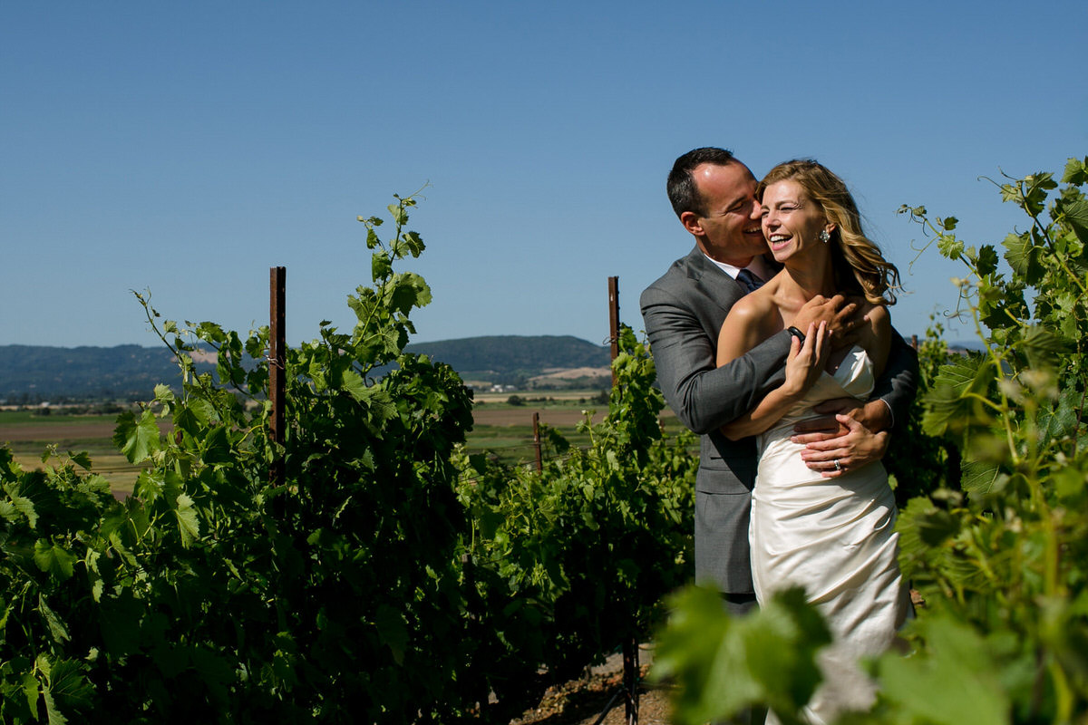 A bride and groom that decided to get married at Viansa Winery in Napa.