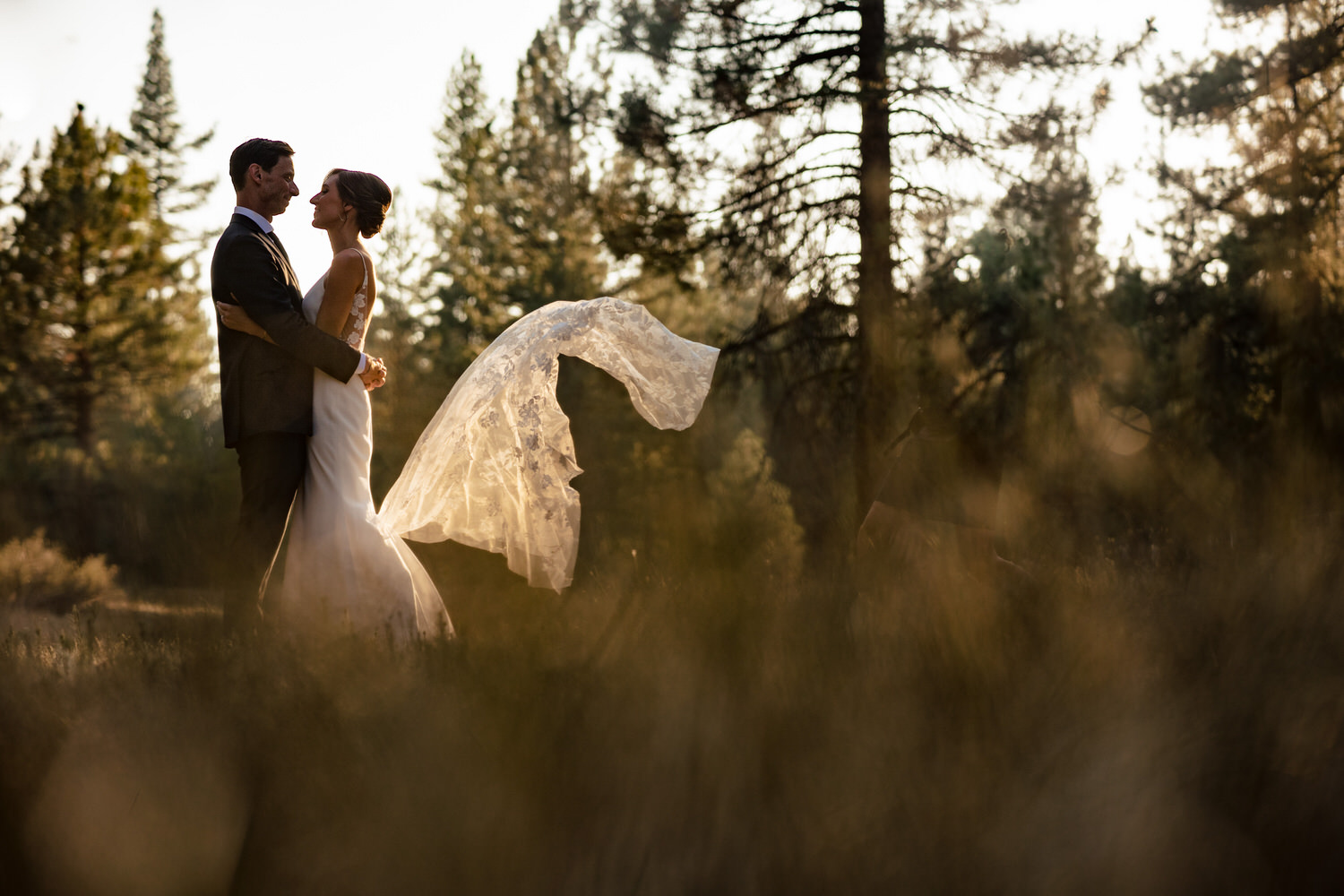 Gorgeous sunset photo location for the bride and groom at Chalet View Lodge.