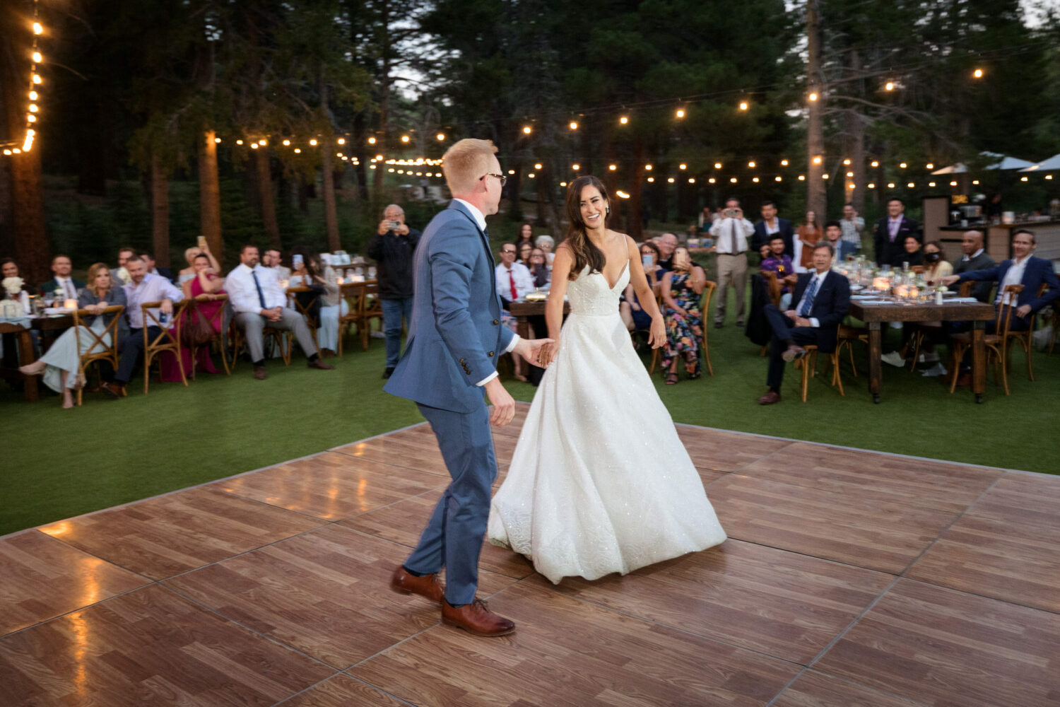 There is plenty of room for a dance floor at the large outdoor reception lawn.