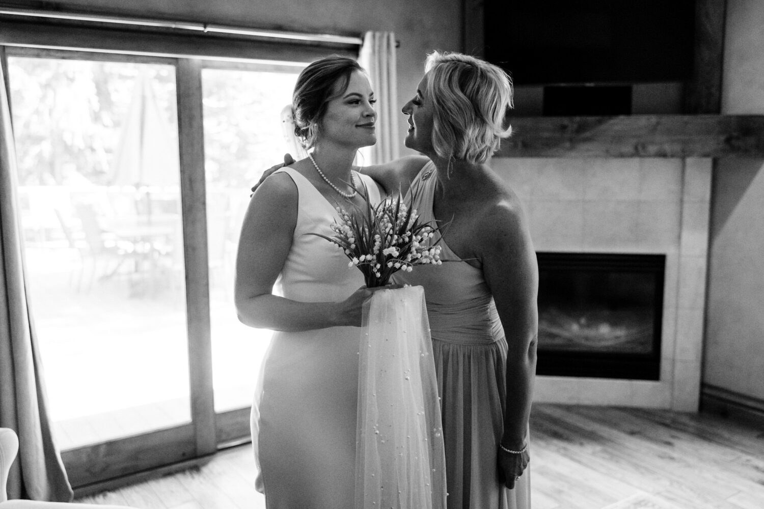 A special moment between the bride and her mother, captured by Lake Tahoe wedding photographer Chris Werner.